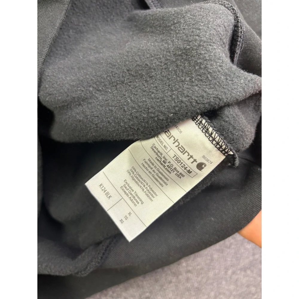 Carhartt Sweatshirt Mens XL Black Loose Fit Crewneck Aquor Water Systems K124‎